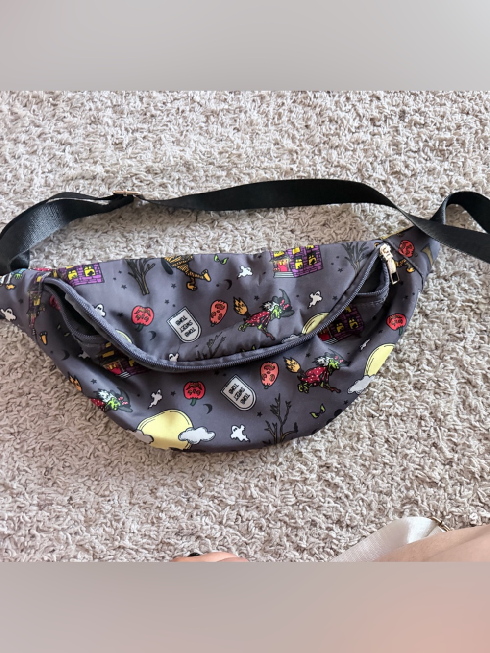 Disney characters Halloween Print Belt Bag with Black Strap.